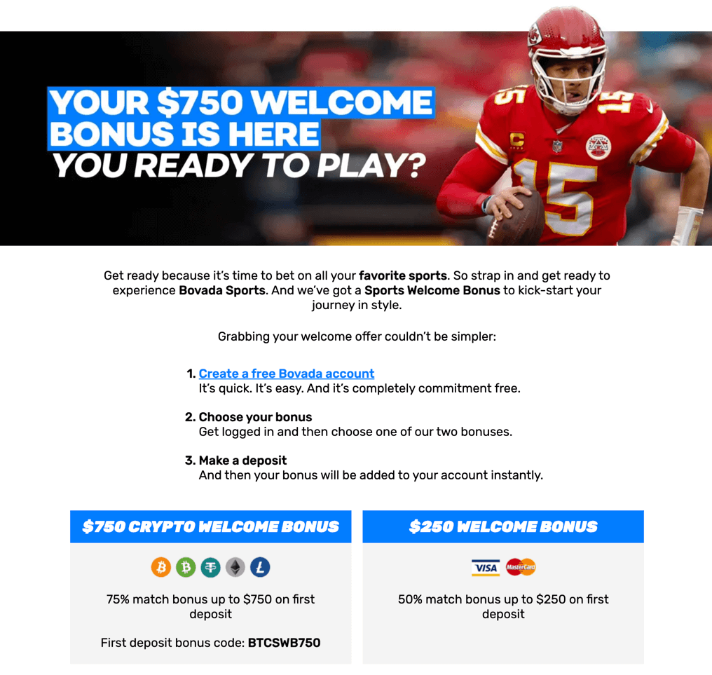 bovada welcome bonus