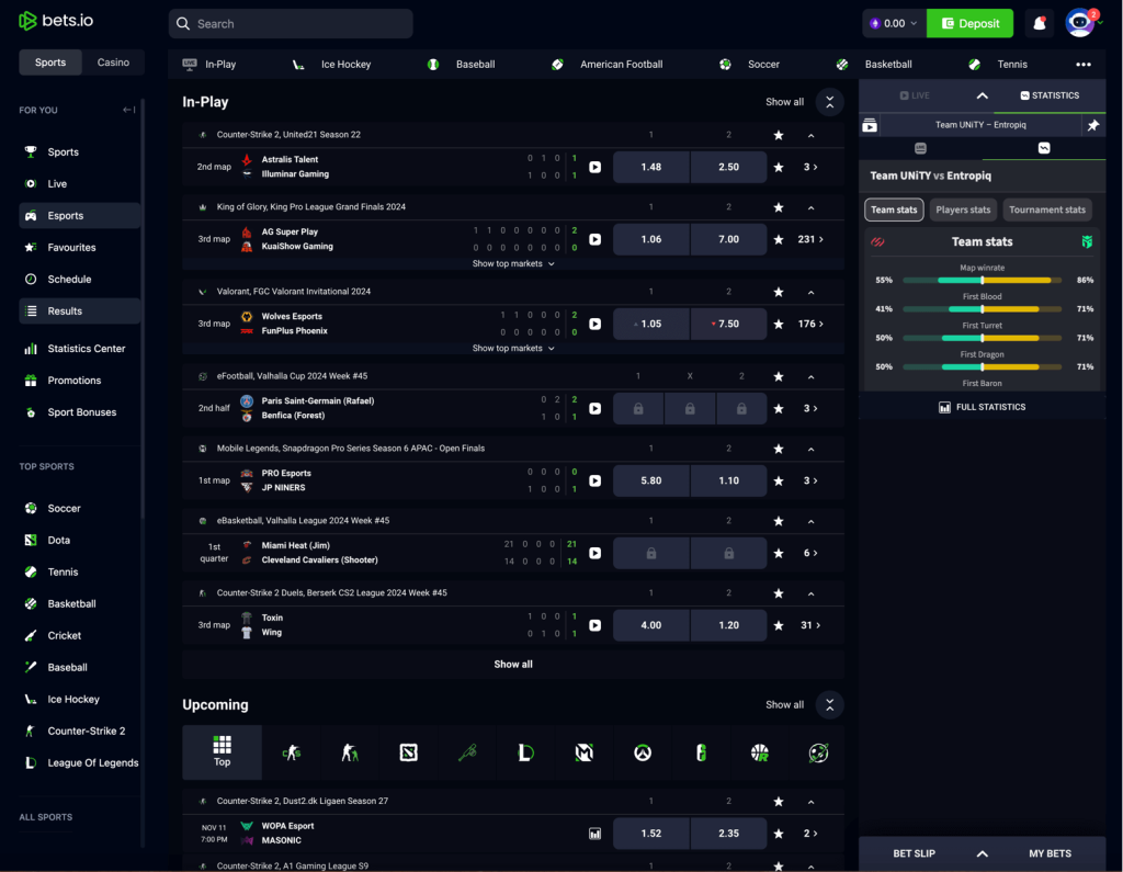 bets.io esports lobby